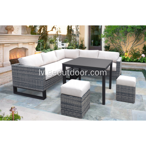 populārais jaukais dīvānu komplekts no klūgota alumīnija dīvānu komplekta